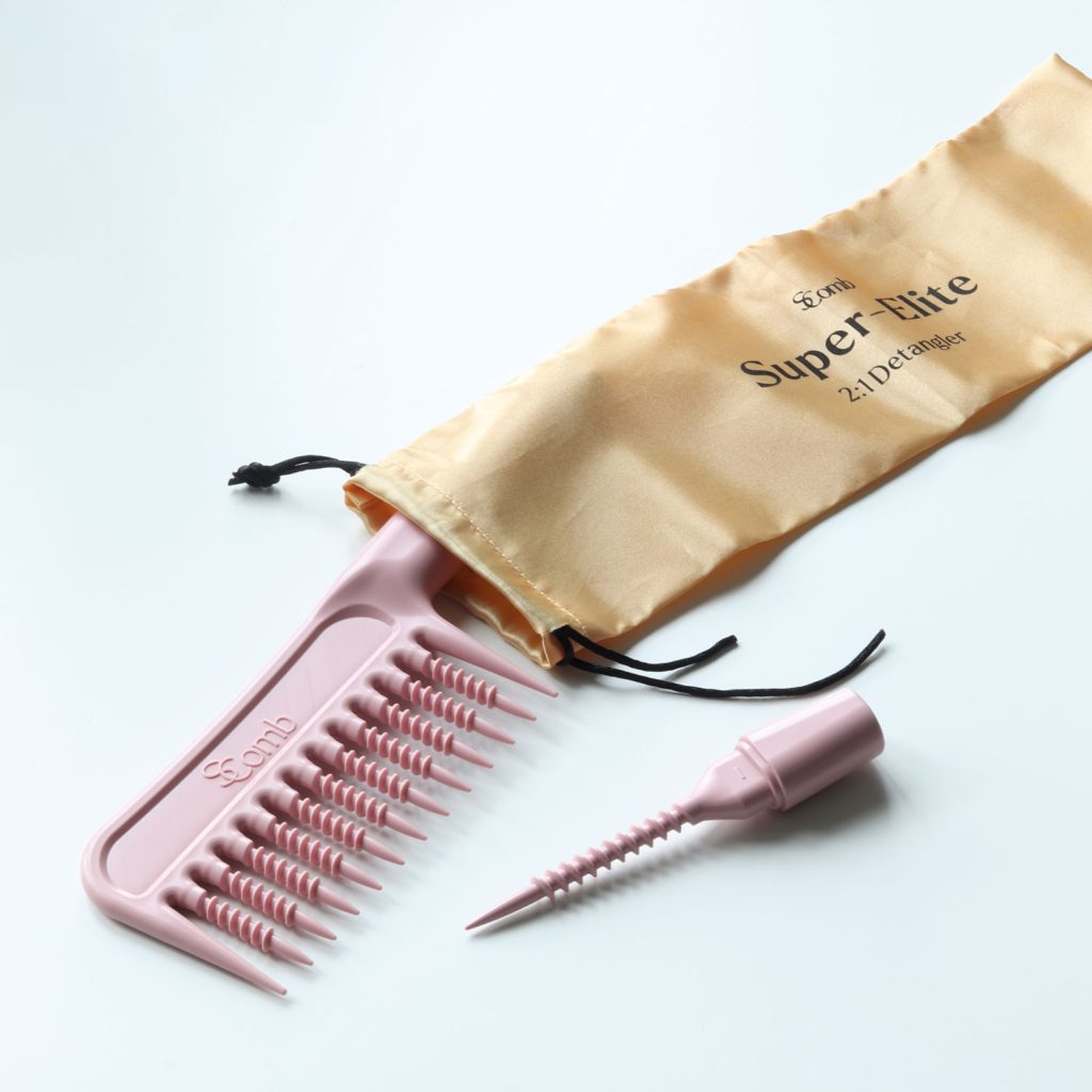 SComb Super-Elite 2 In 1 Detangler Comb - Pink/Pink