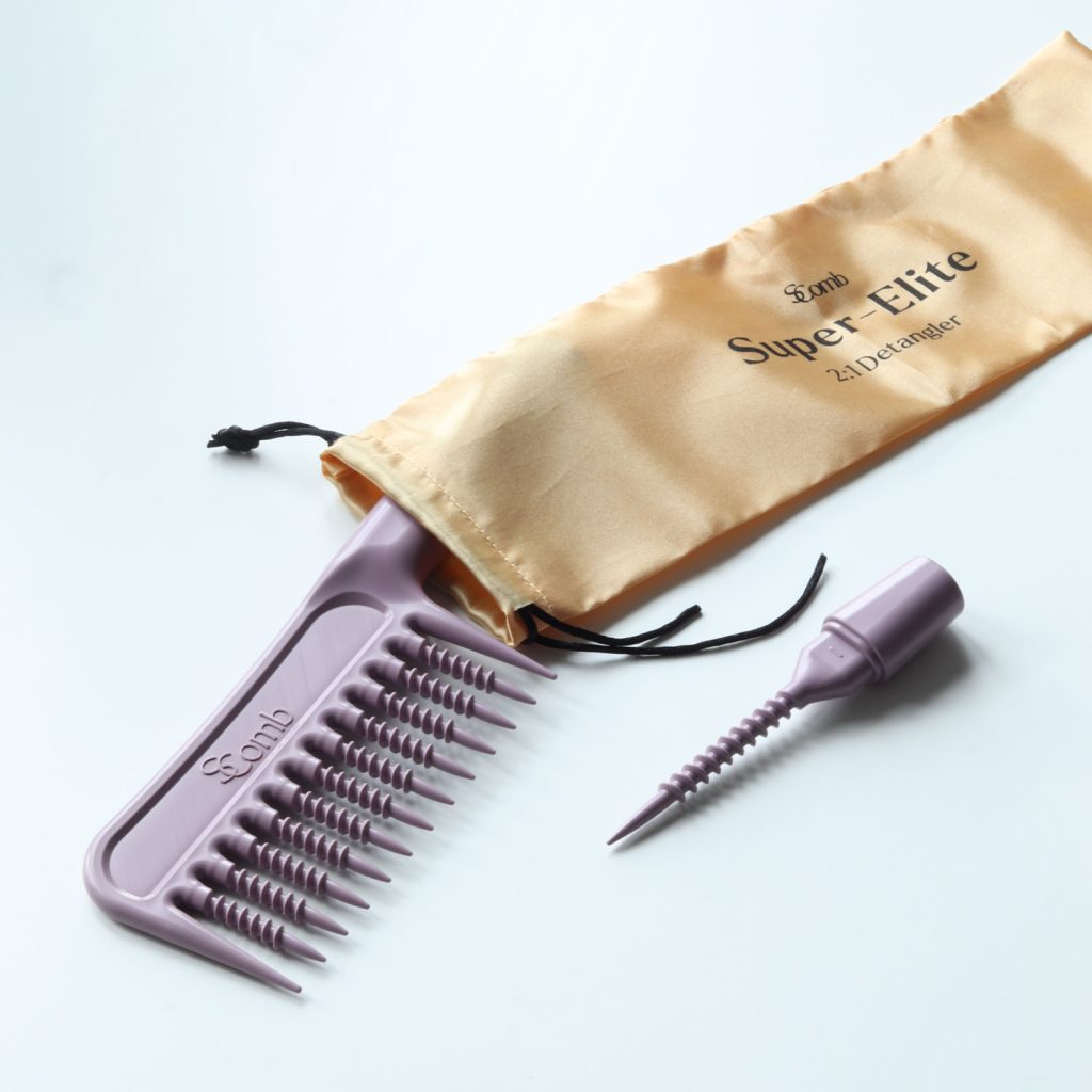 SComb Super-Elite 2 In 1 Detangler Comb - Violet/Violet